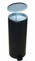 Урна с педалью 30 л открытая черная_100x300